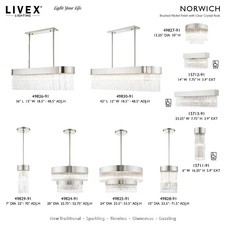 Image 3 Norwich 4 Light Brushed Nickel Chandelier more views