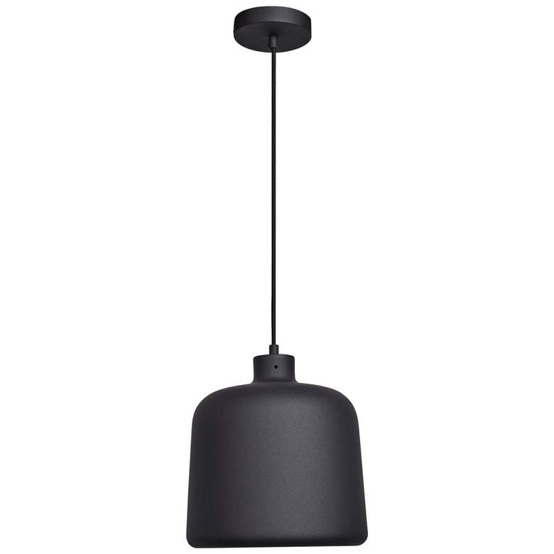 Image 2 Nostalgia 10 inch Wide Matte Black Metal LED Mini Pendant