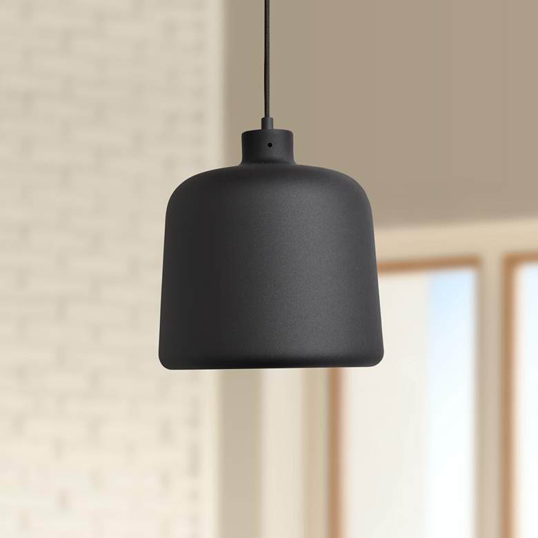 Image 1 Nostalgia 10 inch Wide Matte Black Metal LED Mini Pendant