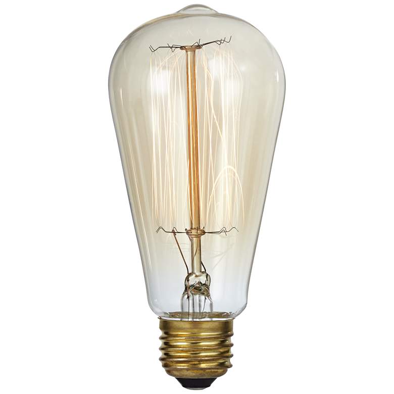 Image 2 Nostalgic Amber 60 Watt Edison Style Light Bulb more views