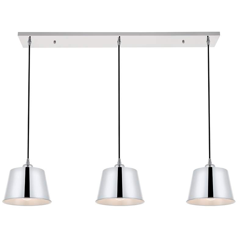 Image 2 Nota 40 1/2" Wide Chrome 3-Light Linear Pendant