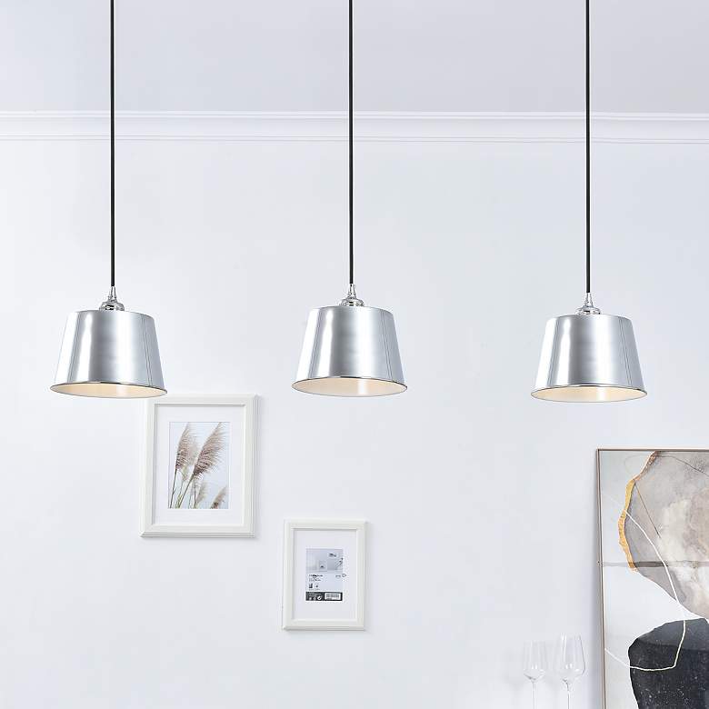 Image 1 Nota 40 1/2" Wide Chrome 3-Light Linear Pendant