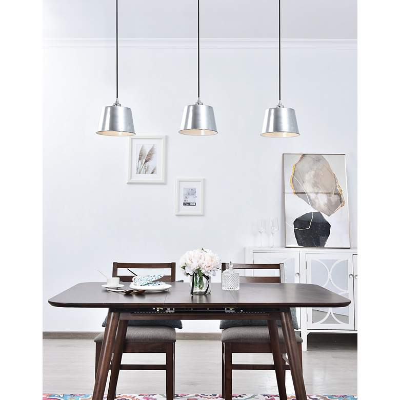 Image 3 Nota 40 1/2" Wide Chrome 3-Light Linear Pendant more views