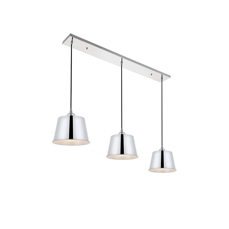 Image 5 Nota 40 1/2" Wide Chrome 3-Light Linear Pendant more views