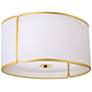 Notched Drum 15" Wide 3 Light Gold Flush Mount in scene