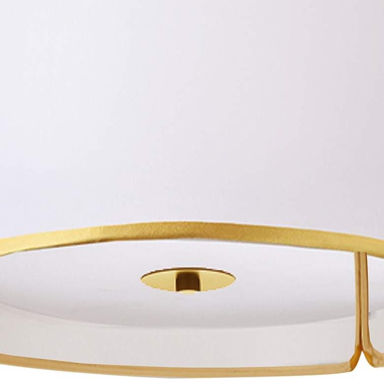 Image 4 Notched Drum 15" Wide 3 Light Gold Flush Mount more views