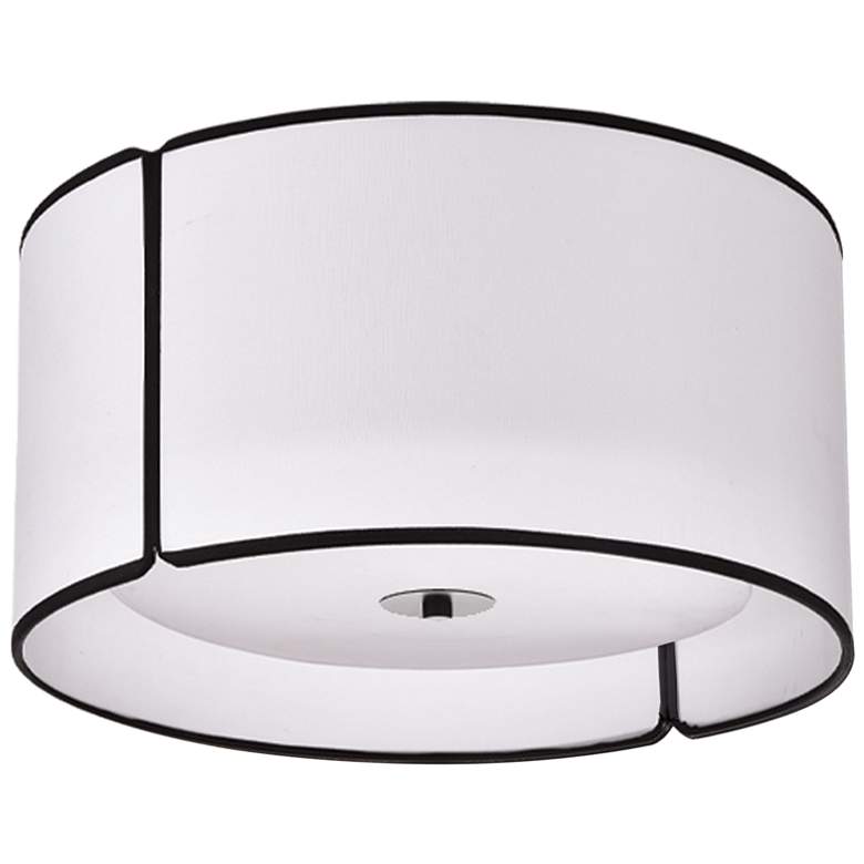 Image 1 Notched Drum 15" Wide 3 Light Matte Black Flush Mount