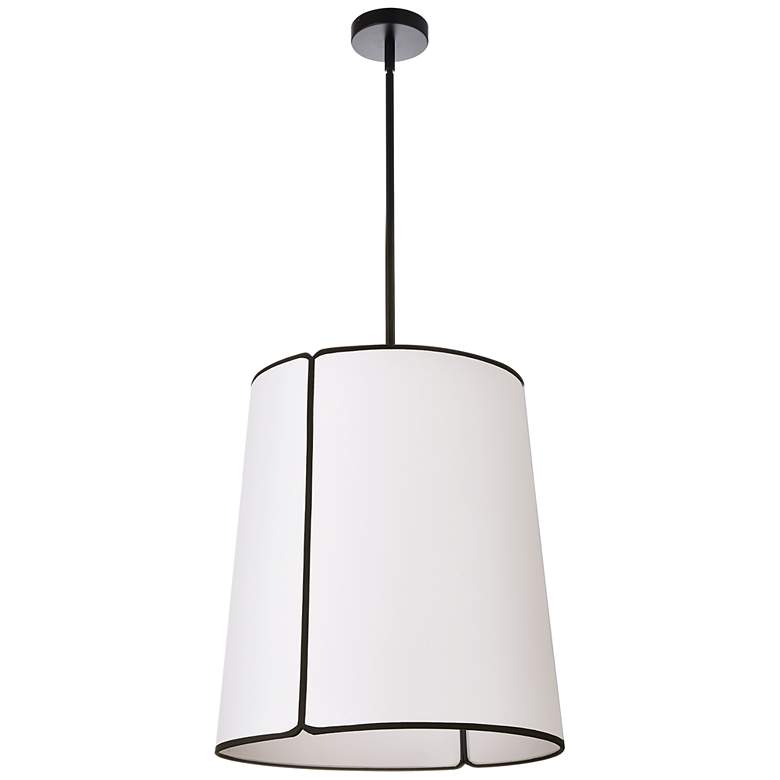 Image 1 Notched Drum 18.25 inch Wide 3 Light Black Notched Pendant