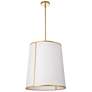 Notched Drum 18.25" Wide 3 Light Gold Notched Pendant