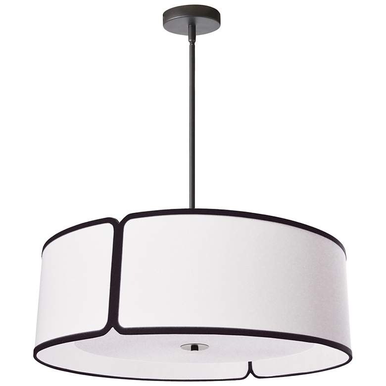 Image 2 Notched Drum 24" Wide Black and White Pendant Light