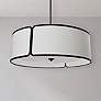 1_Notched Drum 24" Wide Black and White Pendant Light