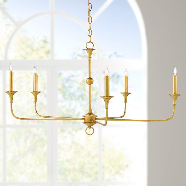 Image 1 Nottaway 36 inch Wide 5-Light Contemporary Gold Leaf Chandelier