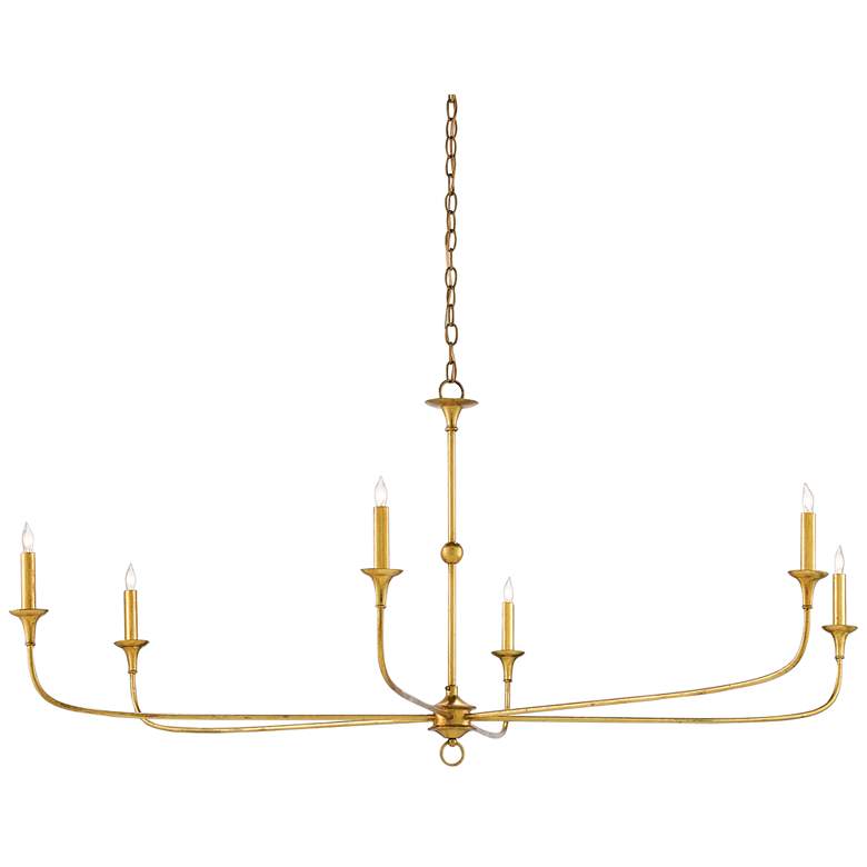 Image 2 Nottaway 61 inch Wide 6-Light Contemporary Gold Leaf Chandelier
