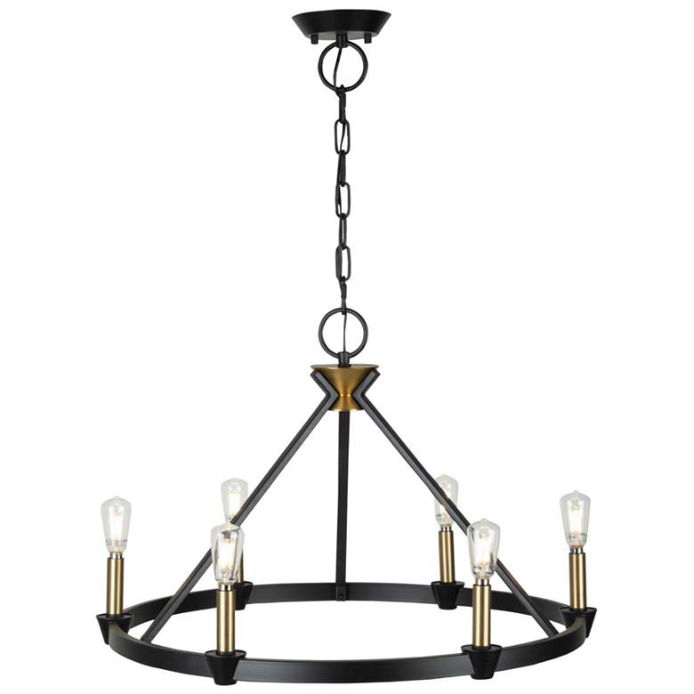 Image 1 Notting Hill 26" Wide 6-Light Black Chandelier