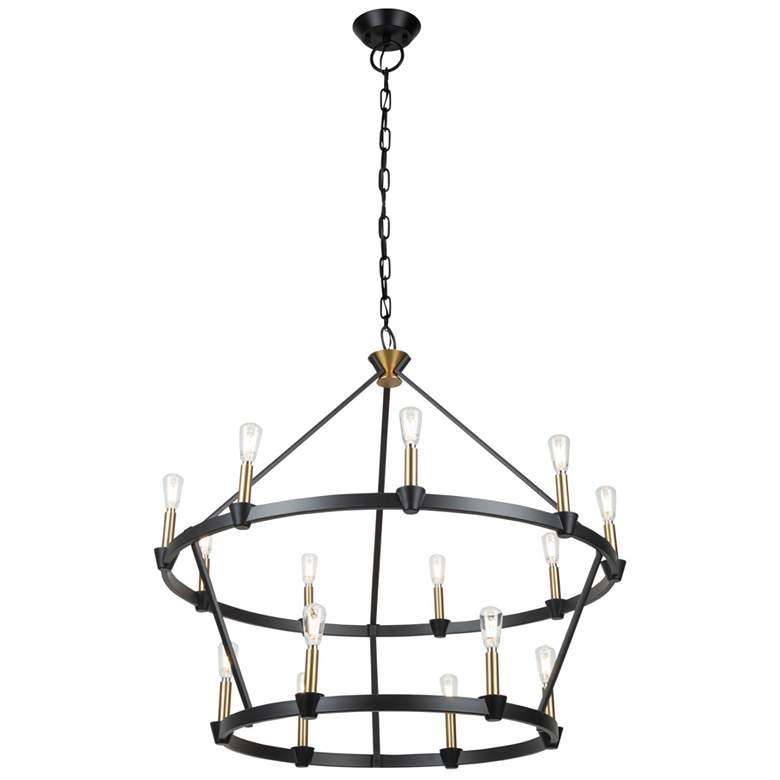 Image 1 Notting Hill 36" Wide 15-Light Black Chandelier