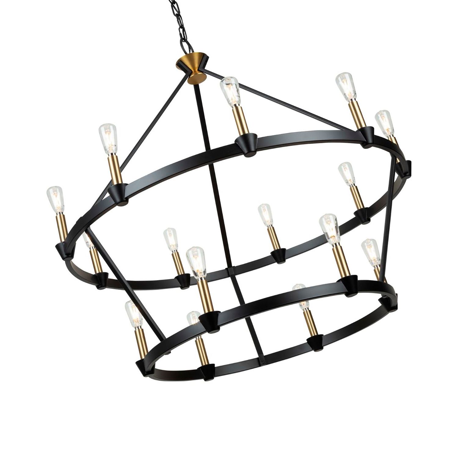 Image 7 Notting Hill 36" Wide 15-Light Black Chandelier more views
