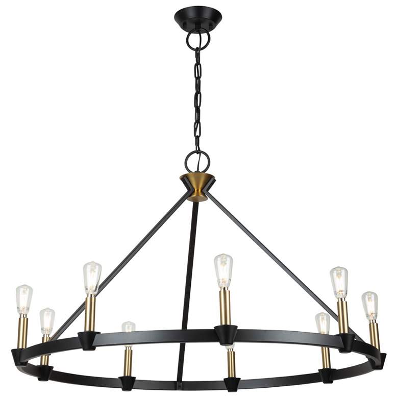 Image 1 Notting Hill 36" Wide 9-Light Black Chandelier