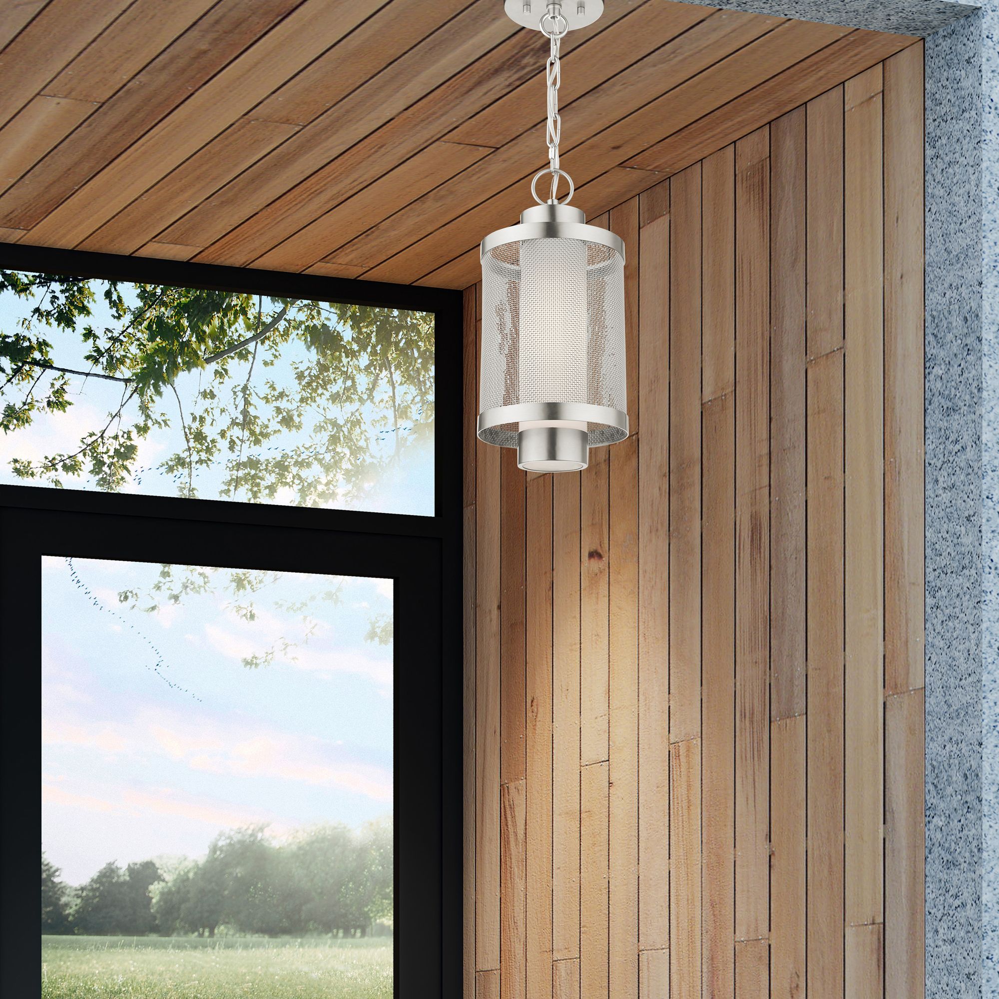 Nottingham 1 Light Brushed Nickel Pendant
