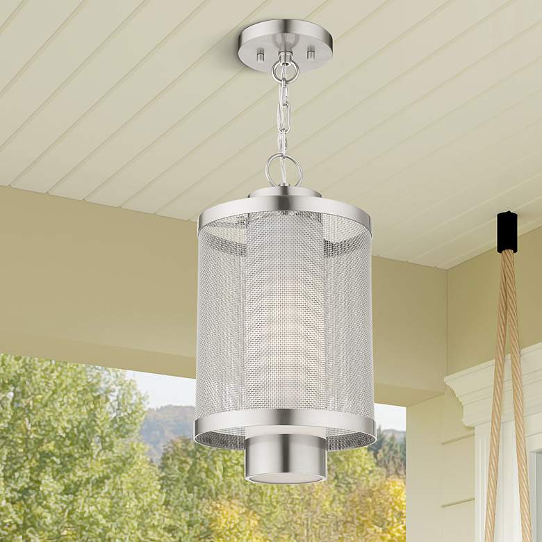 Image 1 Nottingham 1 Light Brushed Nickel Pendant