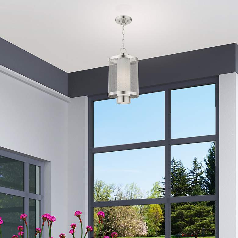 Image 4 Nottingham 1 Light Brushed Nickel Pendant more views