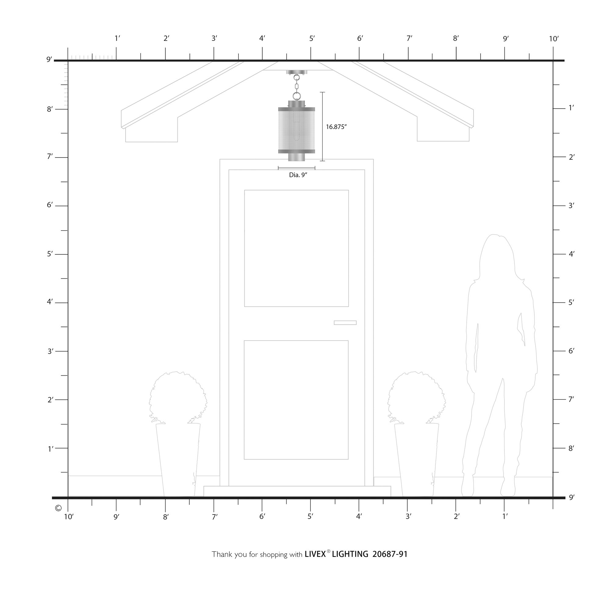 Nottingham 1 Light Brushed Nickel Pendant