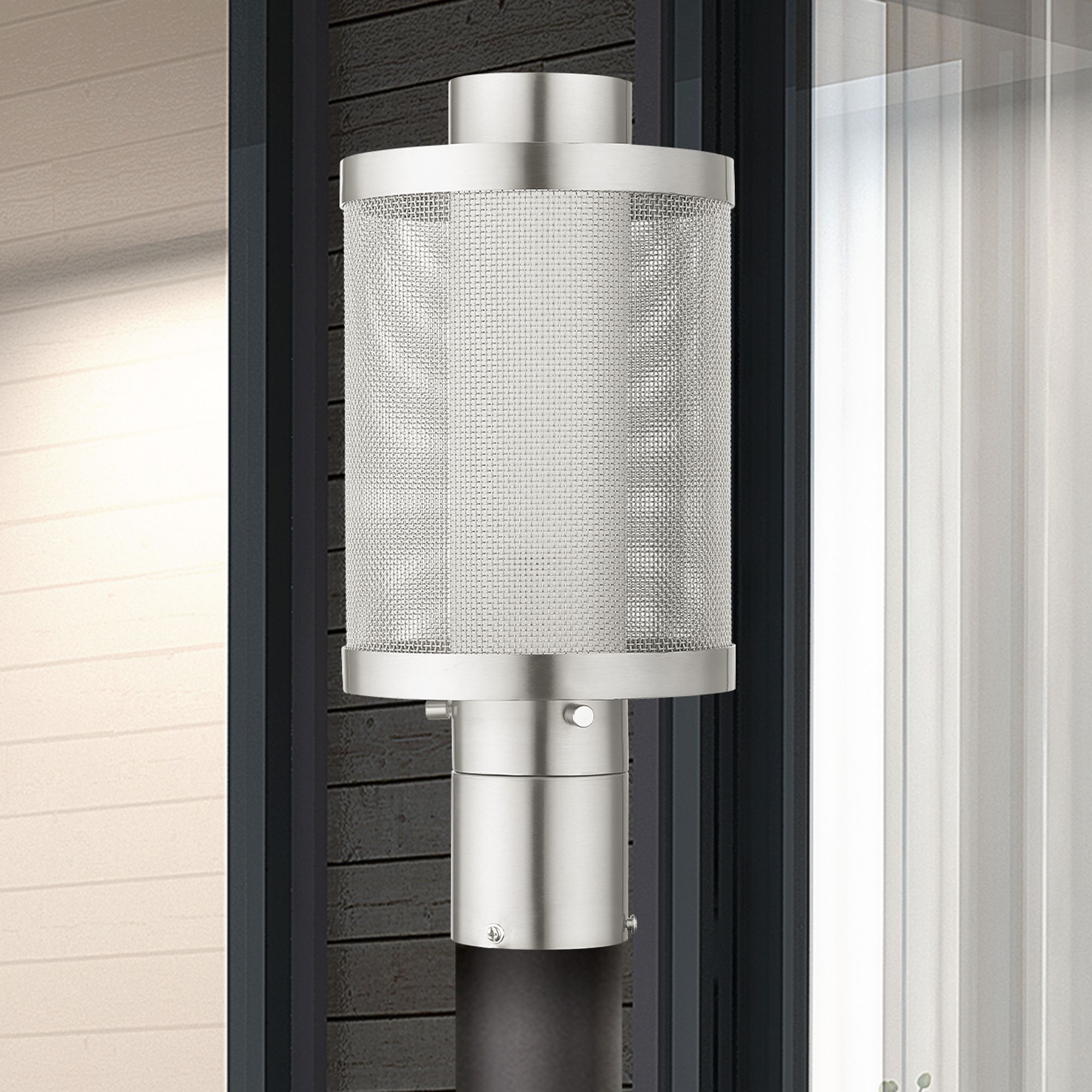 Nottingham 1 Light Brushed Nickel Post Light