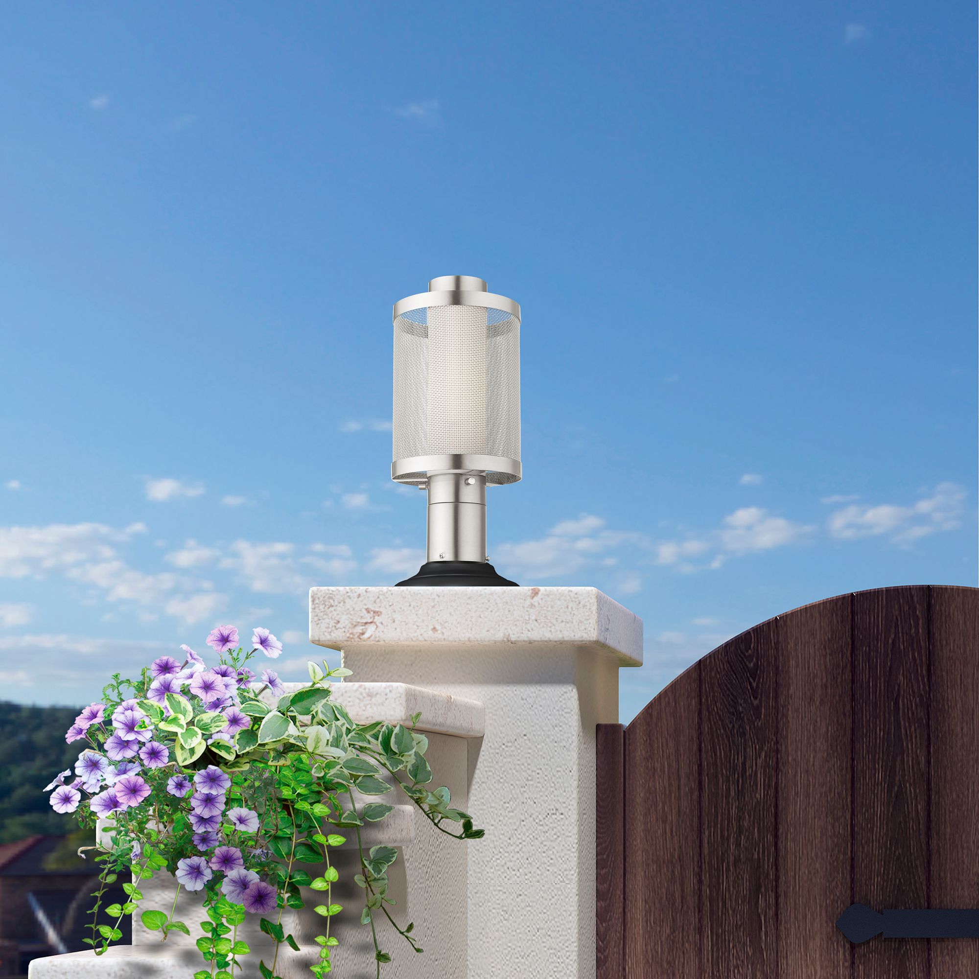 Nottingham 1 Light Brushed Nickel Post Light