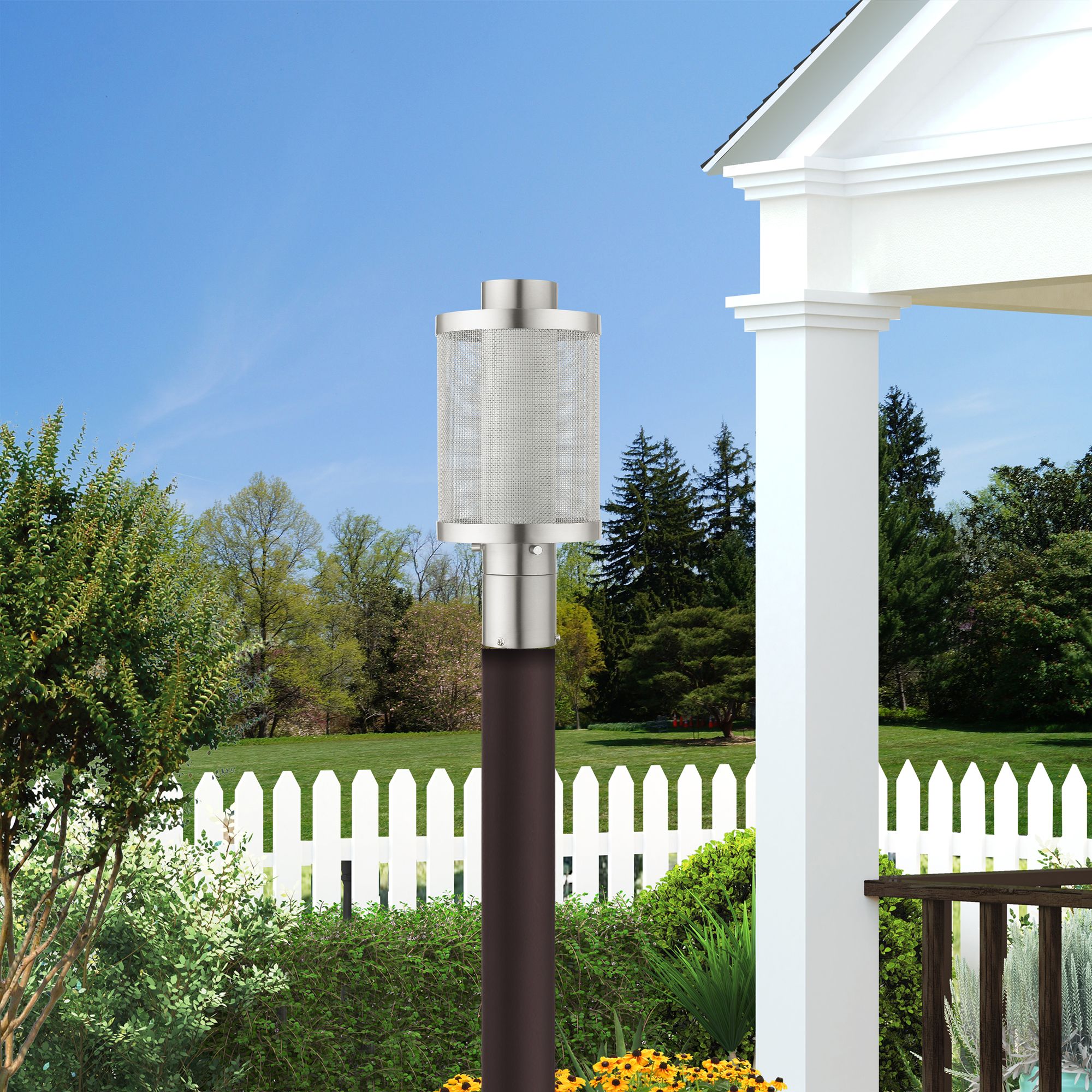 Nottingham 1 Light Brushed Nickel Post Light