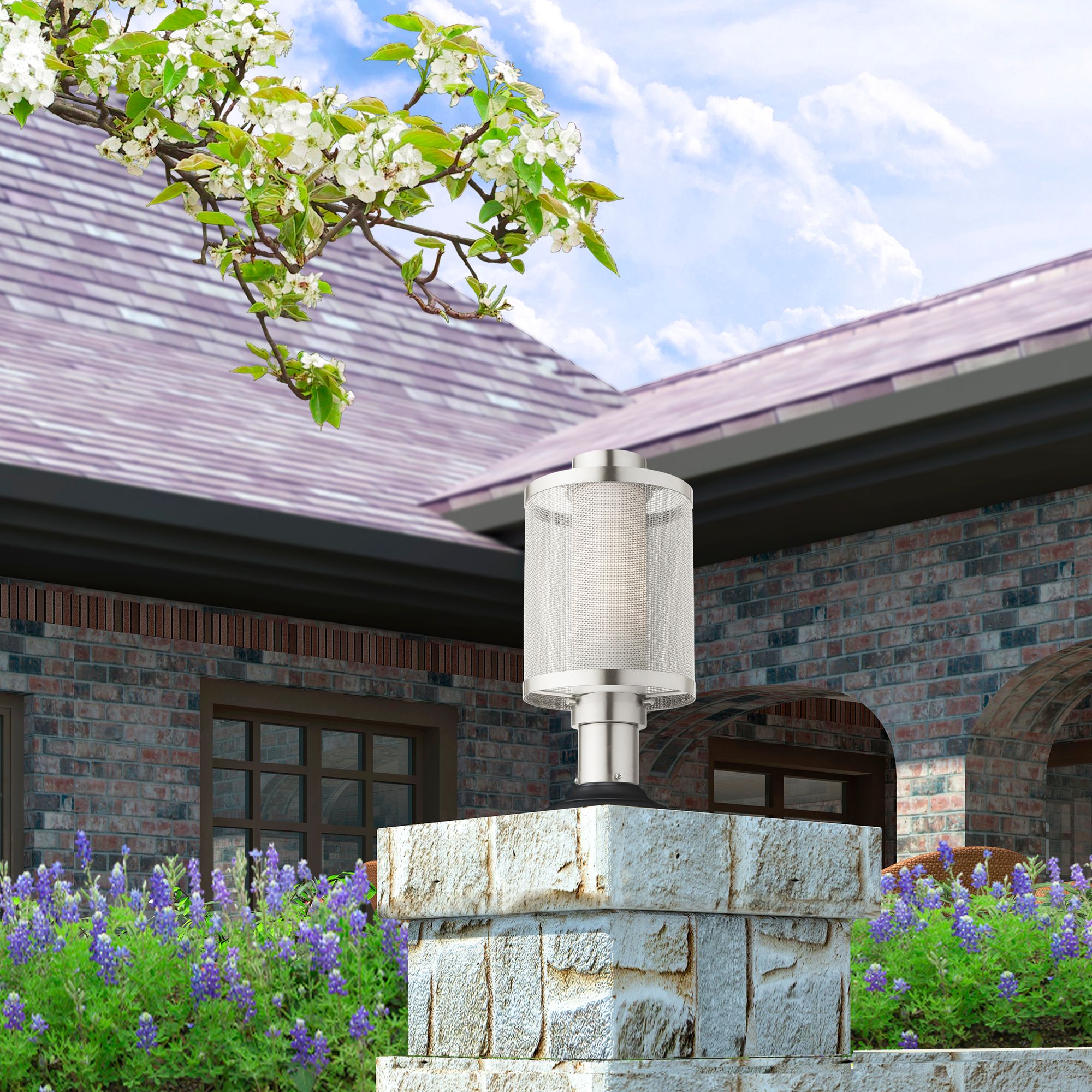 Nottingham 1 Light Brushed Nickel Post Light