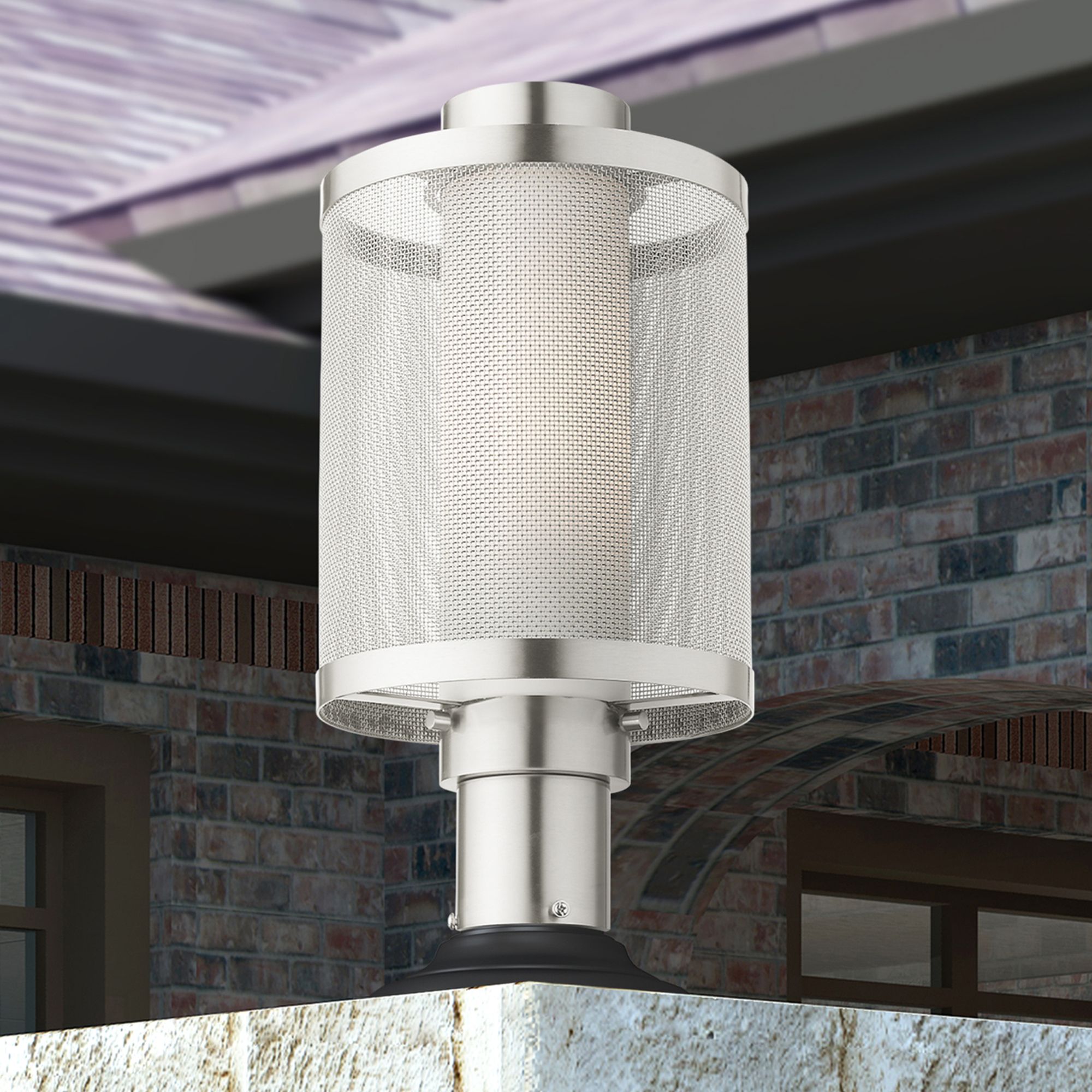 Nottingham 1 Light Brushed Nickel Post Light