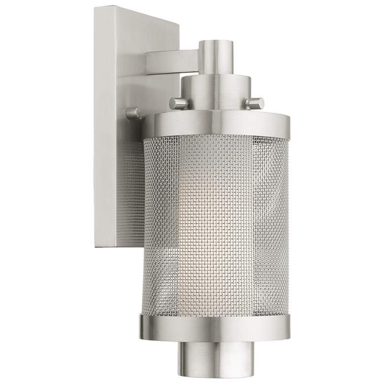 Image 1 Nottingham 1 Light Brushed Nickel Wall Lantern