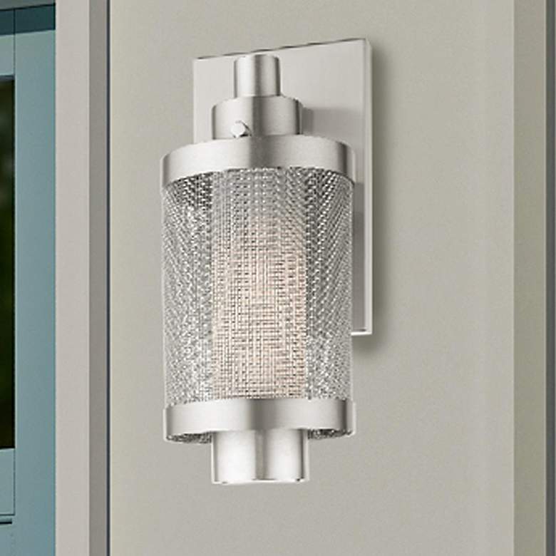 Image 1 Nottingham 1 Light Brushed Nickel Wall Lantern