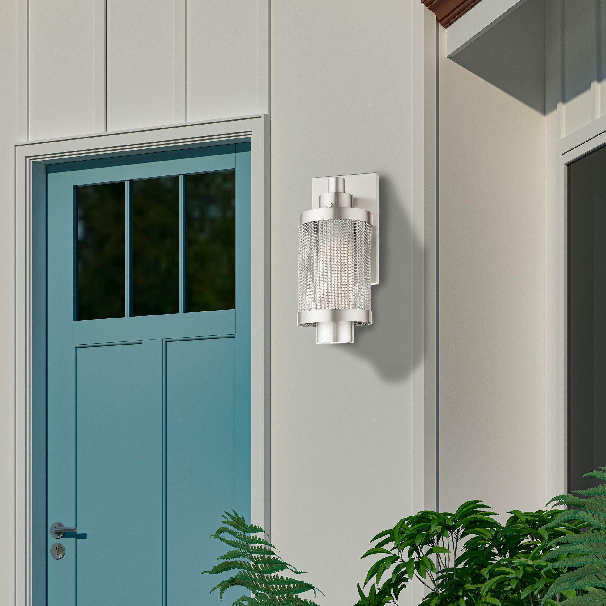 Nottingham 1 Light Brushed Nickel Wall Lantern