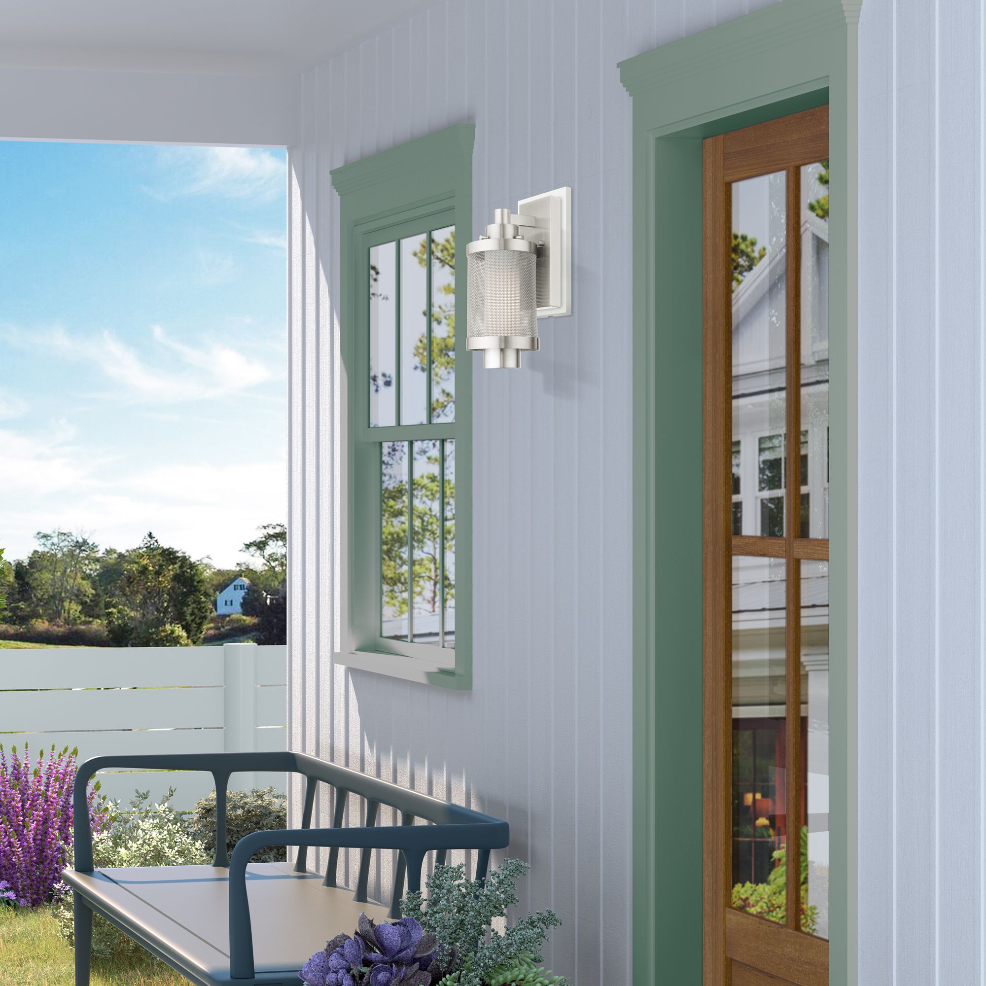 Nottingham 1 Light Brushed Nickel Wall Lantern