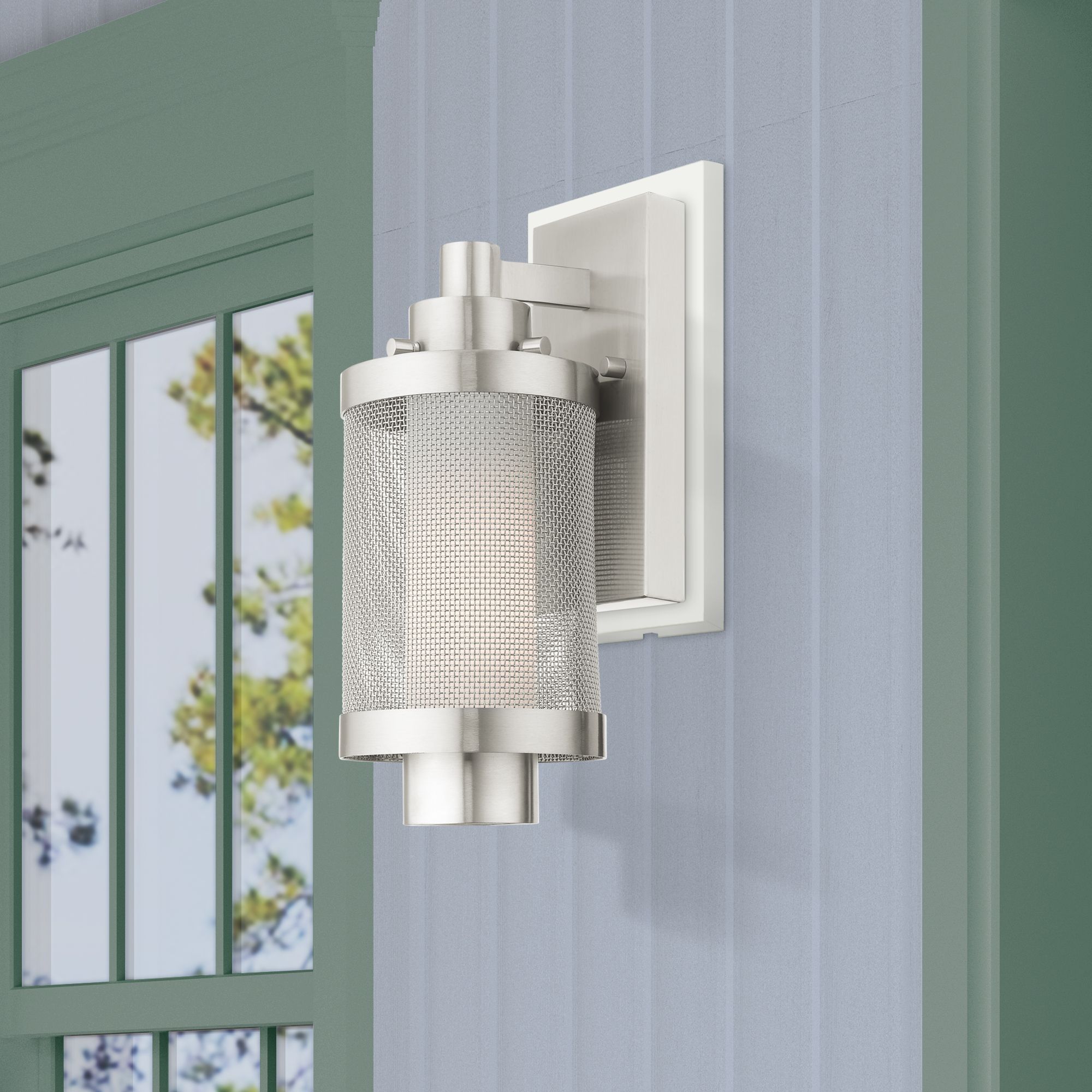 Nottingham 1 Light Brushed Nickel Wall Lantern