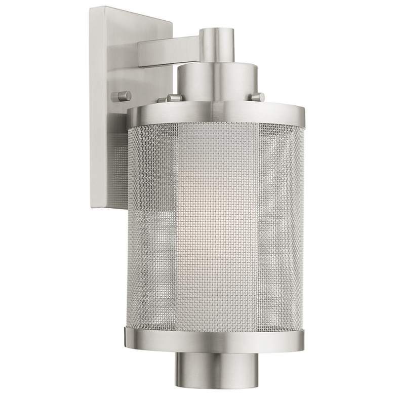 Image 1 Nottingham 1 Light Brushed Nickel Wall Lantern