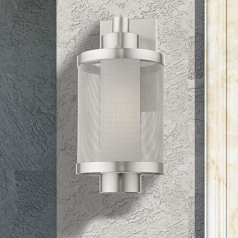 Image 1 Nottingham 1 Light Brushed Nickel Wall Lantern