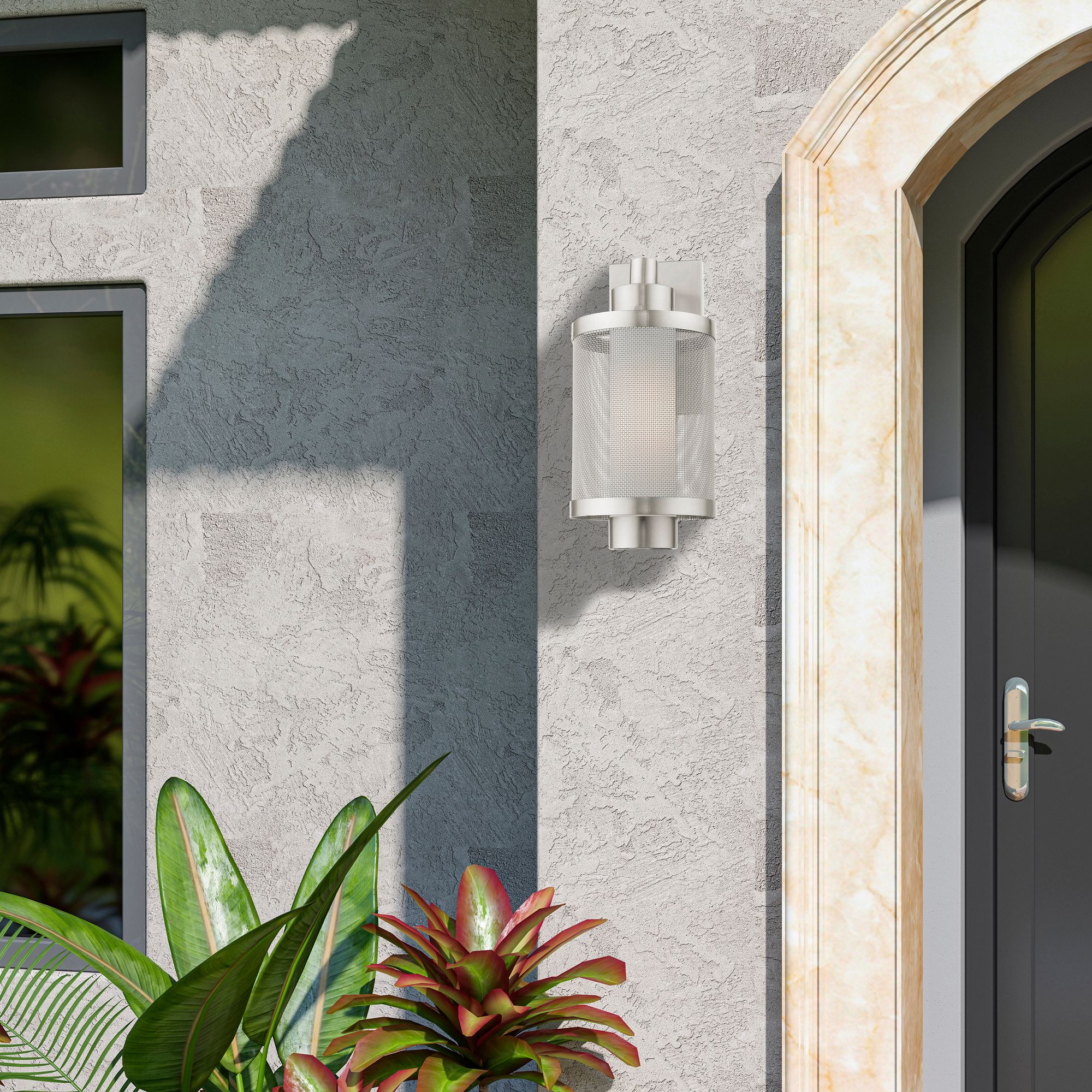 Nottingham 1 Light Brushed Nickel Wall Lantern