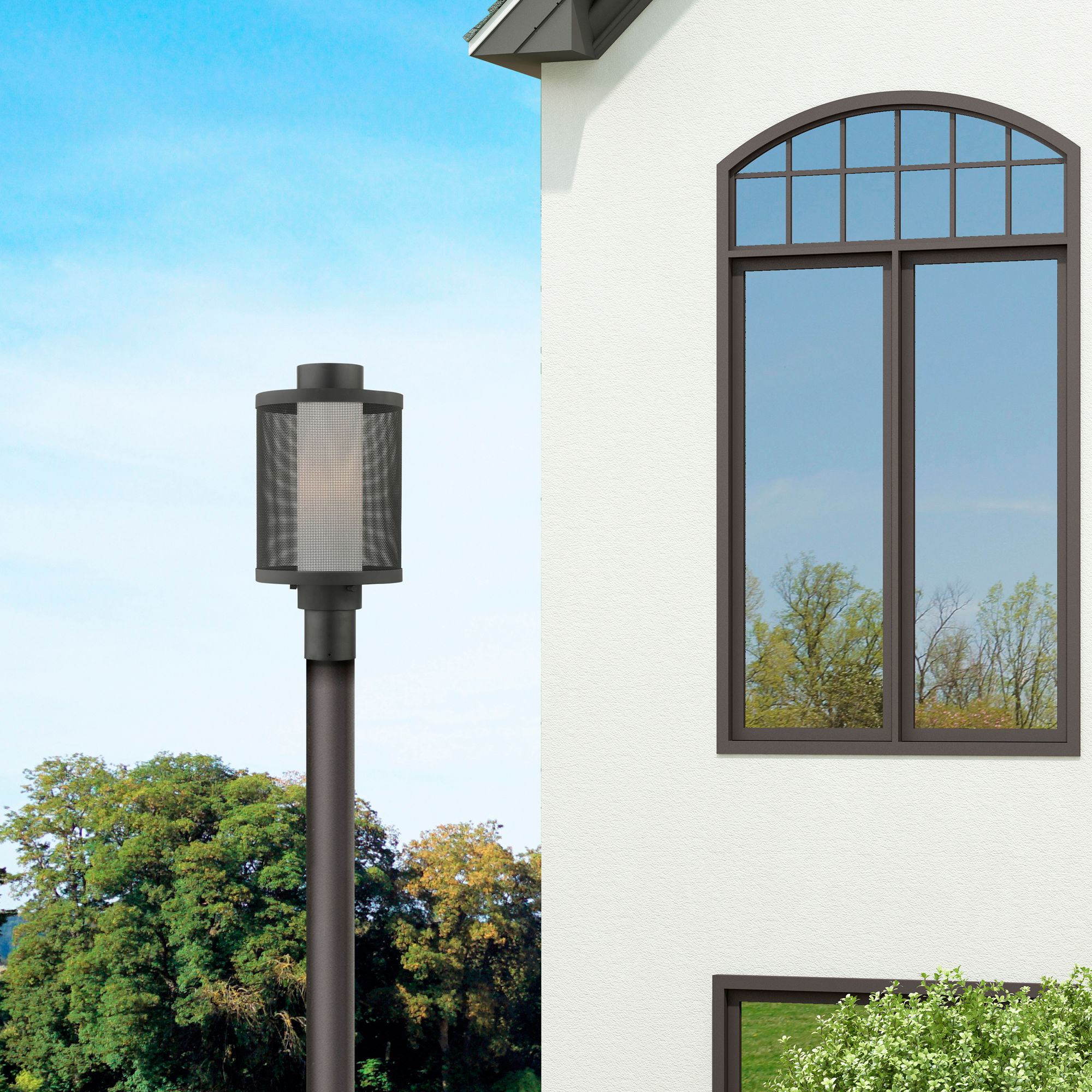 Nottingham 1 Light Texture Black Post Light