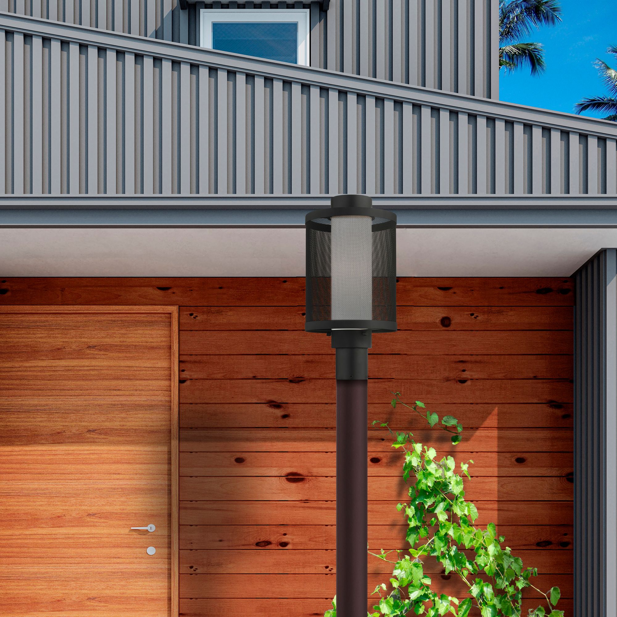 Nottingham 1 Light Texture Black Post Light