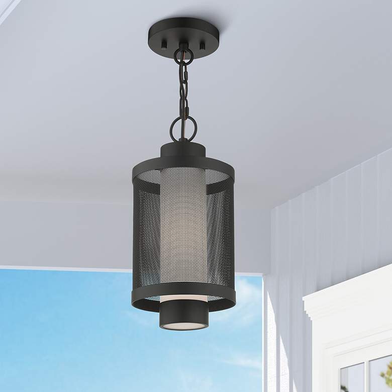 Image 1 Nottingham 1 Light Textured Black Pendant