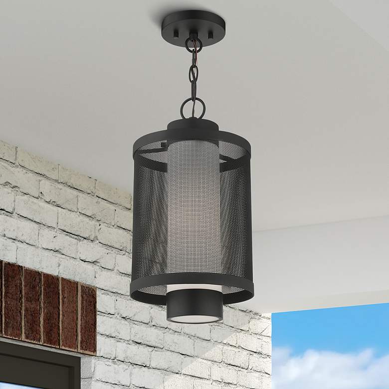 Image 1 Nottingham 1 Light Textured Black Pendant