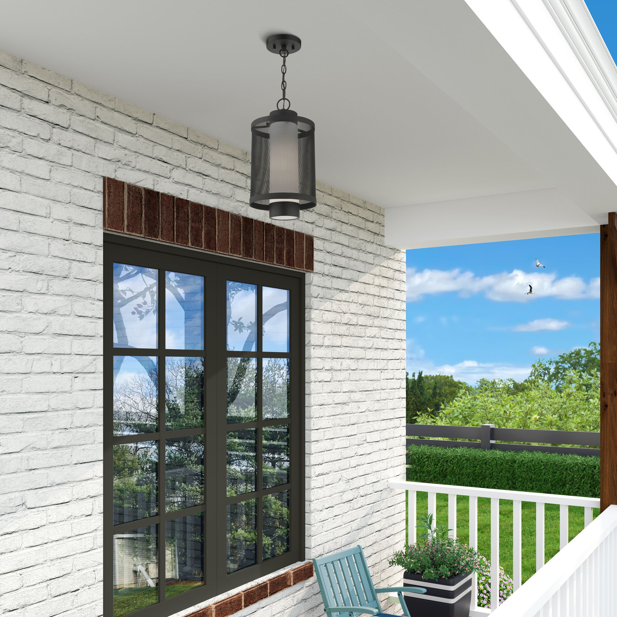 Nottingham 1 Light Textured Black Pendant