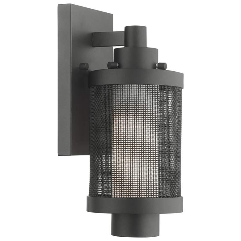 Image 1 Nottingham 1 Light Textured Black Wall Lantern