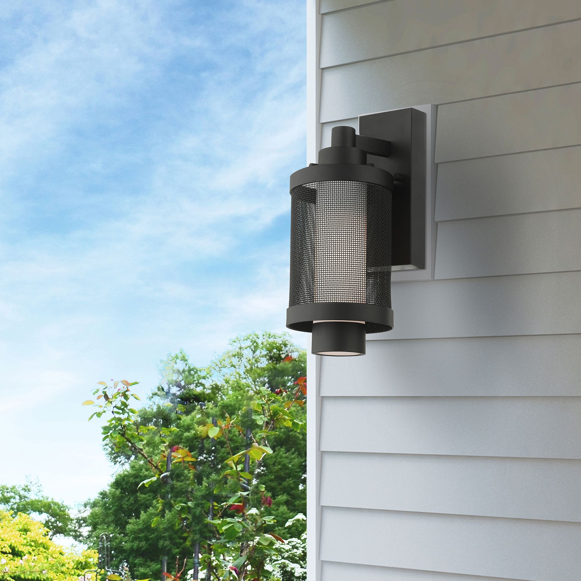 Nottingham 1 Light Textured Black Wall Lantern