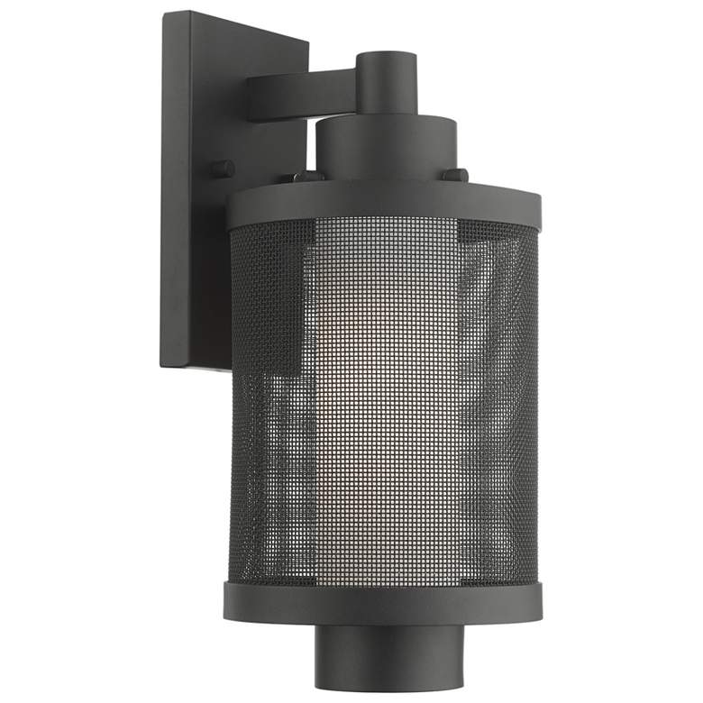 Image 1 Nottingham 1 Light Textured Black Wall Lantern