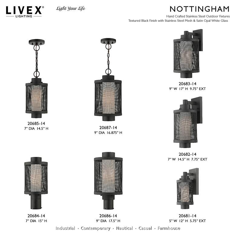 Image 3 Nottingham 1 Light Textured Black Wall Lantern more views