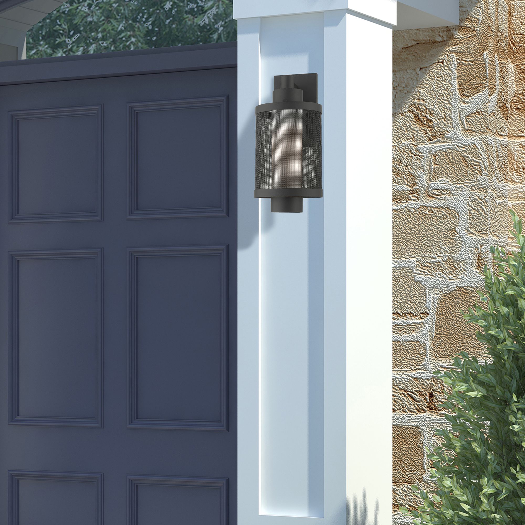 Nottingham 1 Light Textured Black Wall Lantern