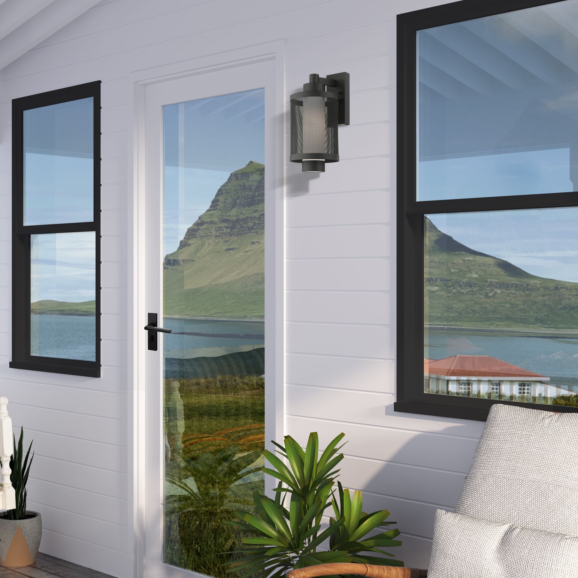 Nottingham 1 Light Textured Black Wall Lantern