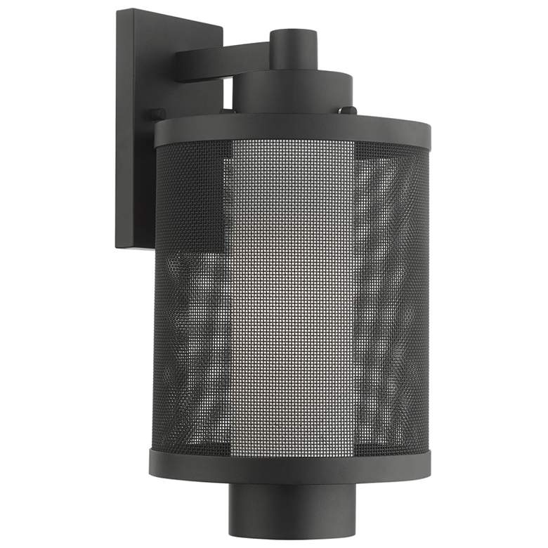 Image 1 Nottingham 1 Light Textured Black Wall Lantern